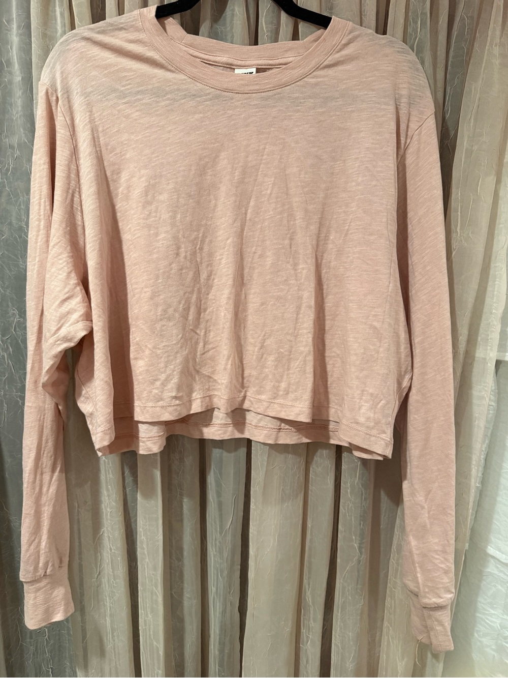 NWT PINK Victoria's Secret Blush Cropped Long-Sleeve Tee